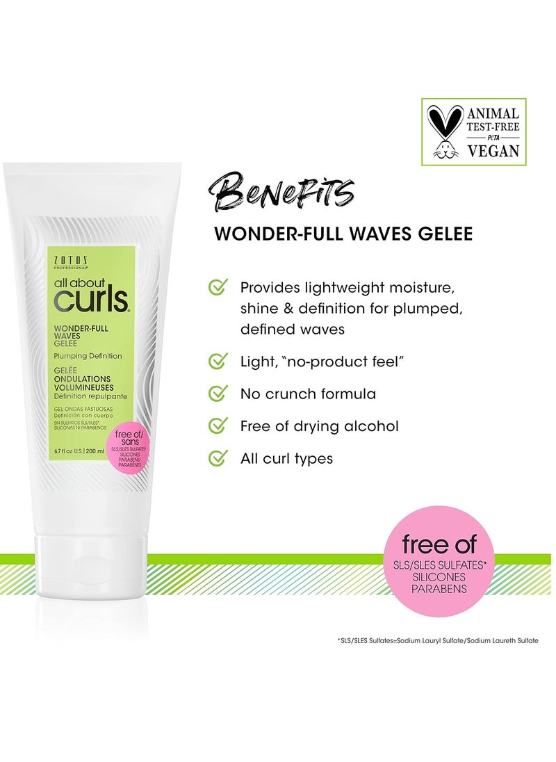 ALL ABOUT CURLS Wonder-Full Waves Gelee | Plumping Definition | Define, Moisturize, De-Frizz | All Curly Hair Types