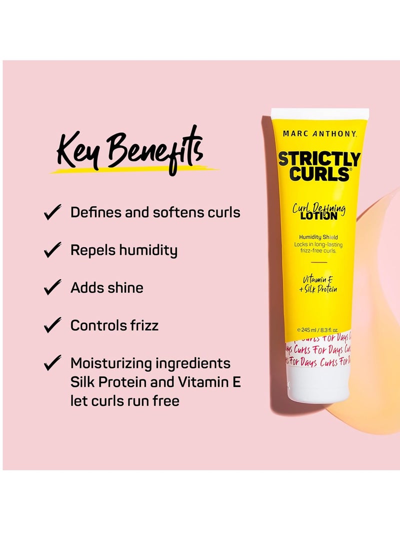 Marc Anthony Curl Defining Styling Lotion, 8.3 Ounce and Strengthening Conditioner, Grow Long, 8.4 Ounce Bundle