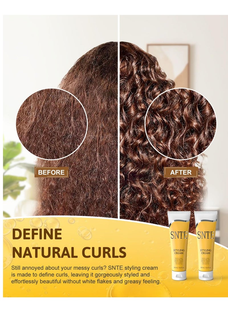 Styling Cream, Hair Styling Cream for Women & Kids, Styling Products for Define Curls, Non-greasy Hair Smoothing Cream for Slick Back Hair, Fly Away Hair Tamer for Frizz, Flyaways, Baby Hair