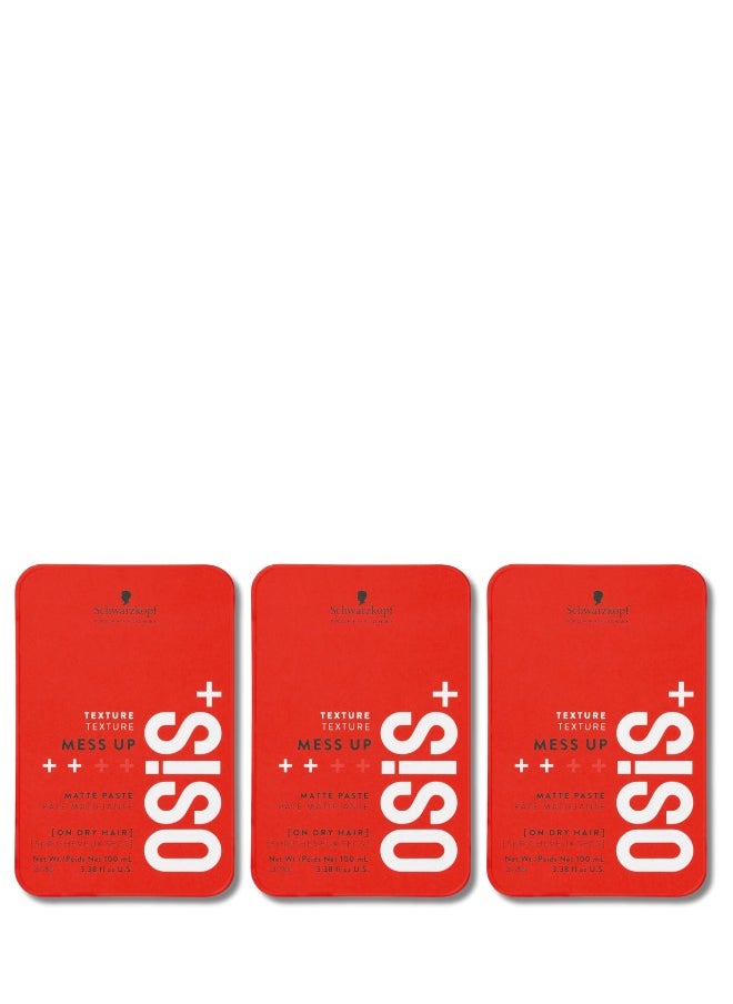 Schwarzkopf Professional Osis Mess Up Matt Gum, 100 ml (pack of 3)