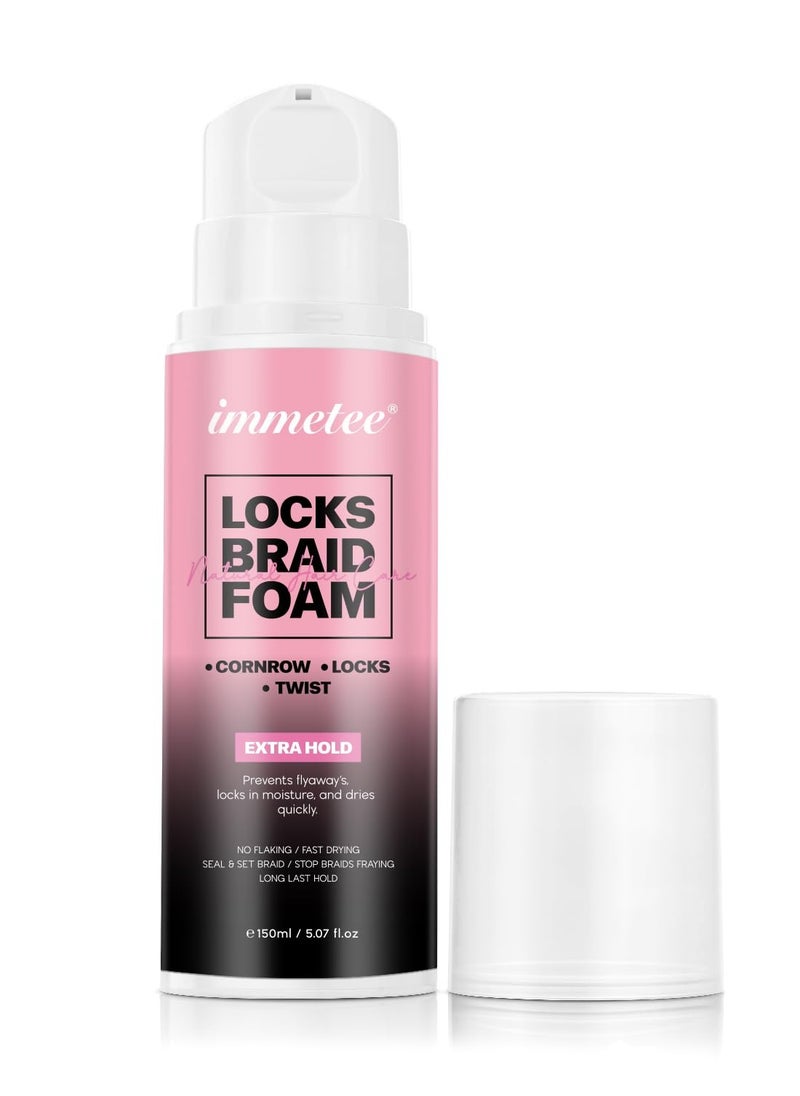 immetee Braid Foam with Extra Hold, High Shine and Moisture for Twists, Locks. 150ml