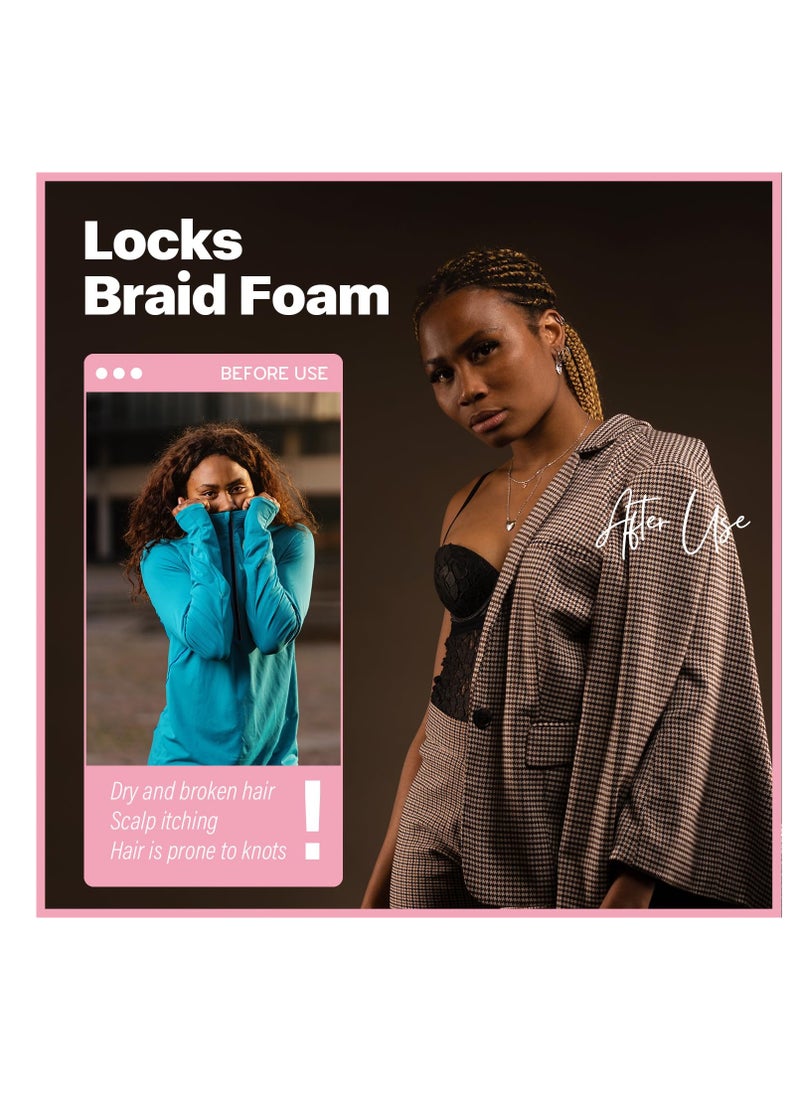 immetee Braid Foam with Extra Hold, High Shine and Moisture for Twists, Locks. 150ml