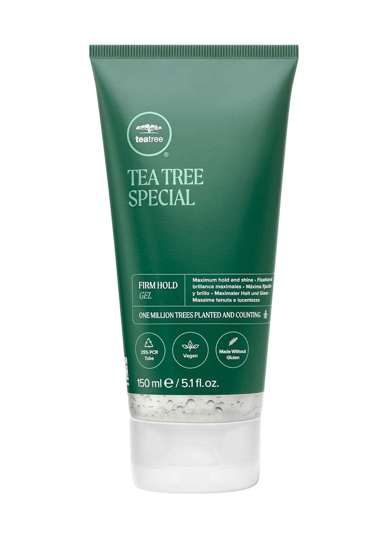 Tea Tree Firm Hold Gel, Hair Gel, Maximum Hold, High-Shine Finish, For All Hair Types