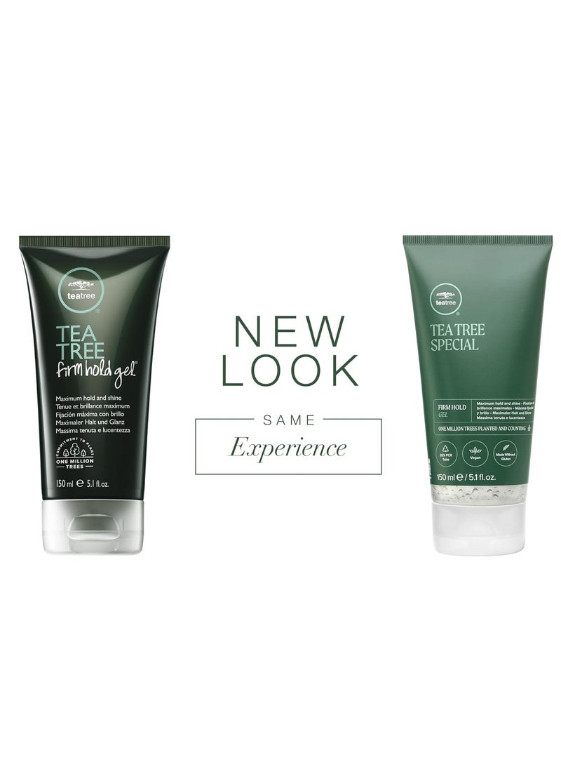 Tea Tree Firm Hold Gel, Hair Gel, Maximum Hold, High-Shine Finish, For All Hair Types