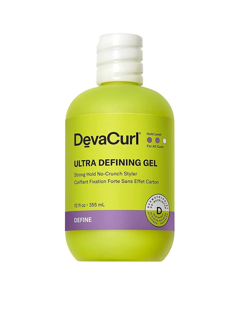 DevaCurl Ultra Defining Gel Strong Hold No-Crunch Styler | Non-Flaking Formula | Non-Sticky