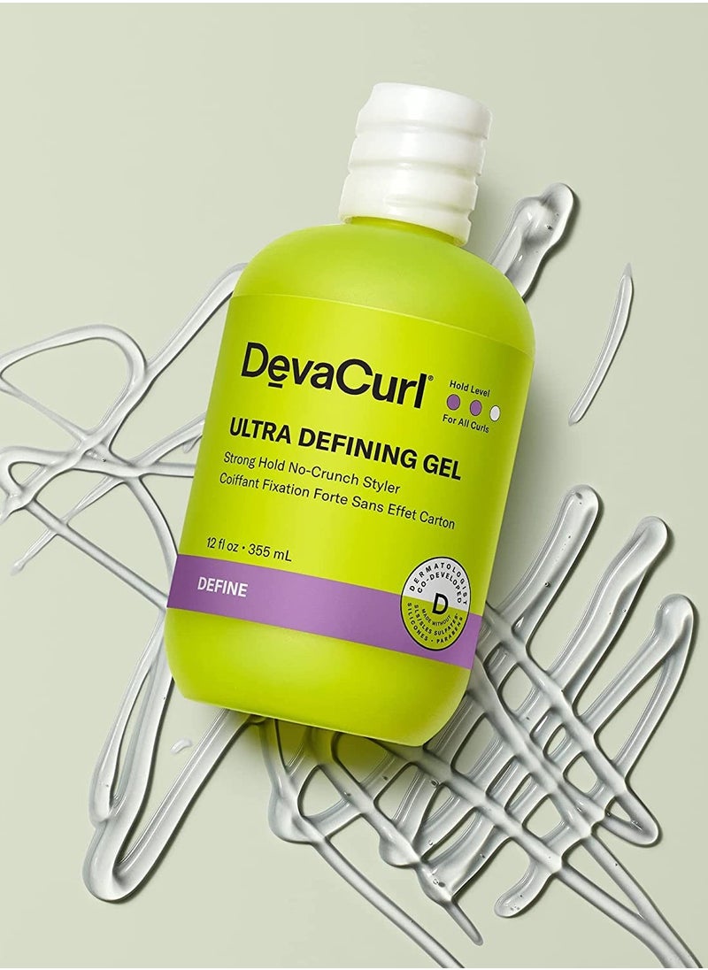 DevaCurl Ultra Defining Gel Strong Hold No-Crunch Styler | Non-Flaking Formula | Non-Sticky