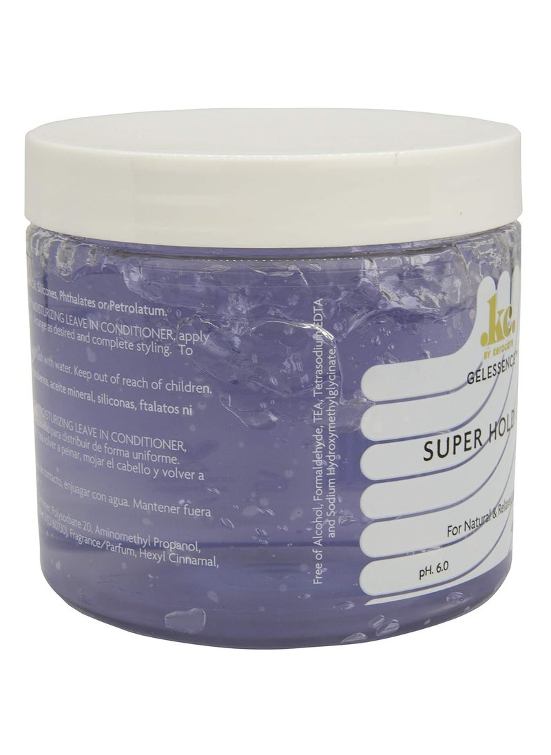 KeraCare GelEssence Super Hold Gel - 16 ounce - Maximum Hold- Adds Shine - Flake Free - Vegan - Crunch Free - Nonstick Formula - For Relaxed and Natural Hair