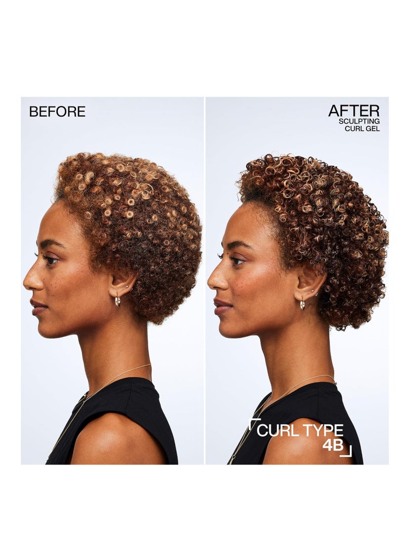 REDKEN Sculpting Curl Gel - 72-Hour Strong Hold, Crunch-Free & Flake-Free, Helps Tame Frizz