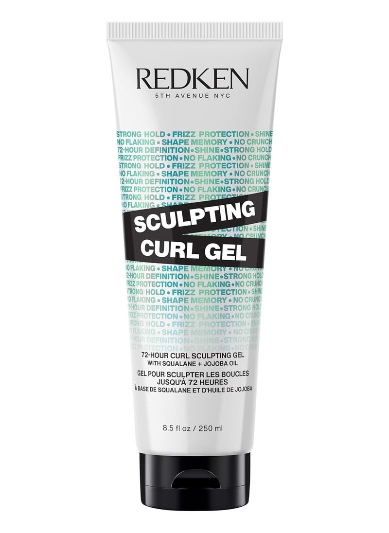 REDKEN Sculpting Curl Gel - 72-Hour Strong Hold, Crunch-Free & Flake-Free, Helps Tame Frizz