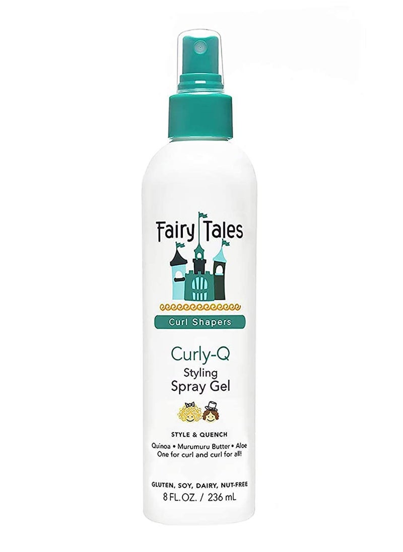 Fairy Tales Curly Q Kids Styling Spray Gel - 8 oz - Paraben , Sulfate , Gluten and Nut Free - Daily, for all Types of Curls Including Multi Cultural Hair
