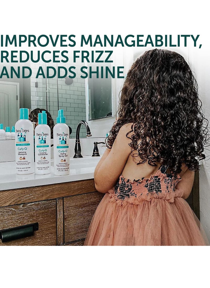 Fairy Tales Curly Q Kids Styling Spray Gel - 8 oz - Paraben , Sulfate , Gluten and Nut Free - Daily, for all Types of Curls Including Multi Cultural Hair