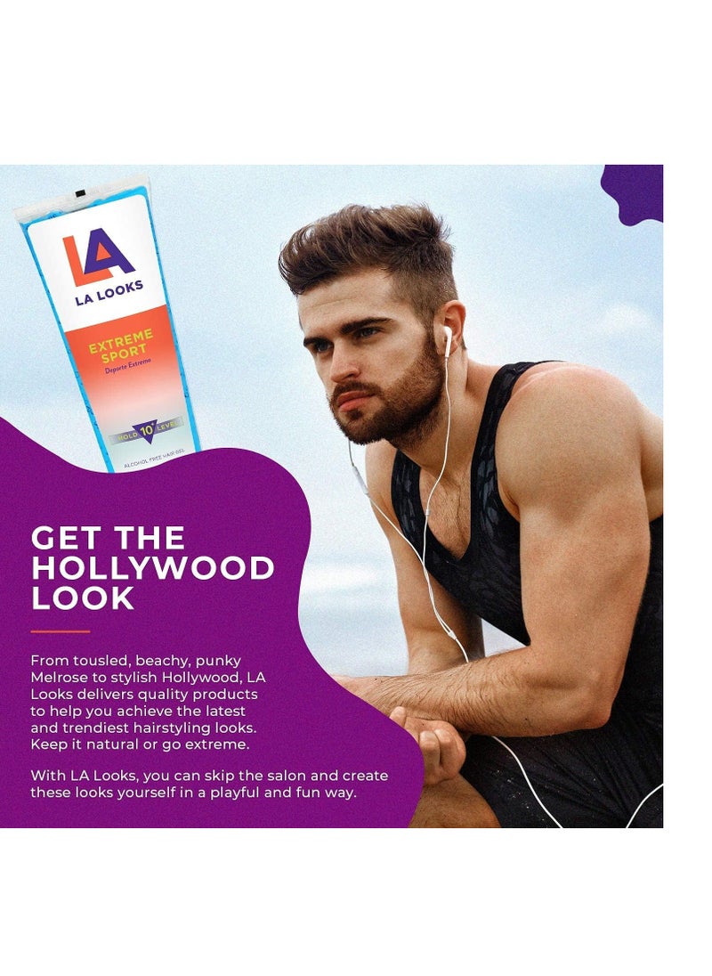 LA Looks Absolute Syling Hair Gel - Extreme Sport - 8 Oz - Hold for High Performance Activity - Controls Hair In High Humitiy - Safe for Color-Treated Hair