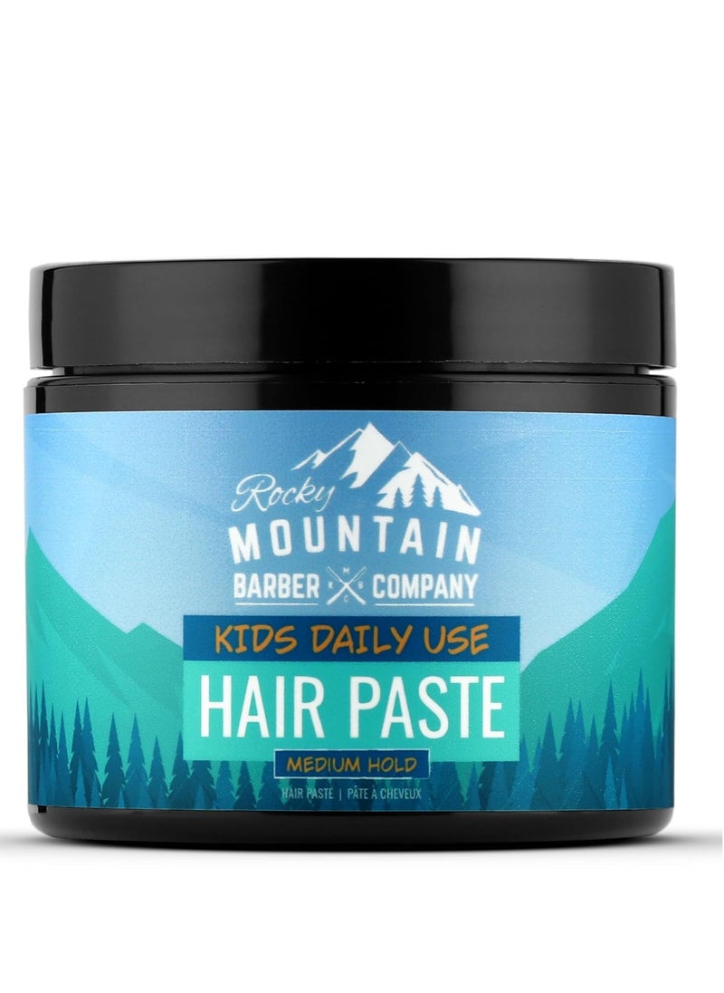Rocky Mountain Barber Company Kids Hair Styling Paste for Boys - Large 4 oz Tub - Medium Hold Gel for All Hairstyles - Citrus Scent