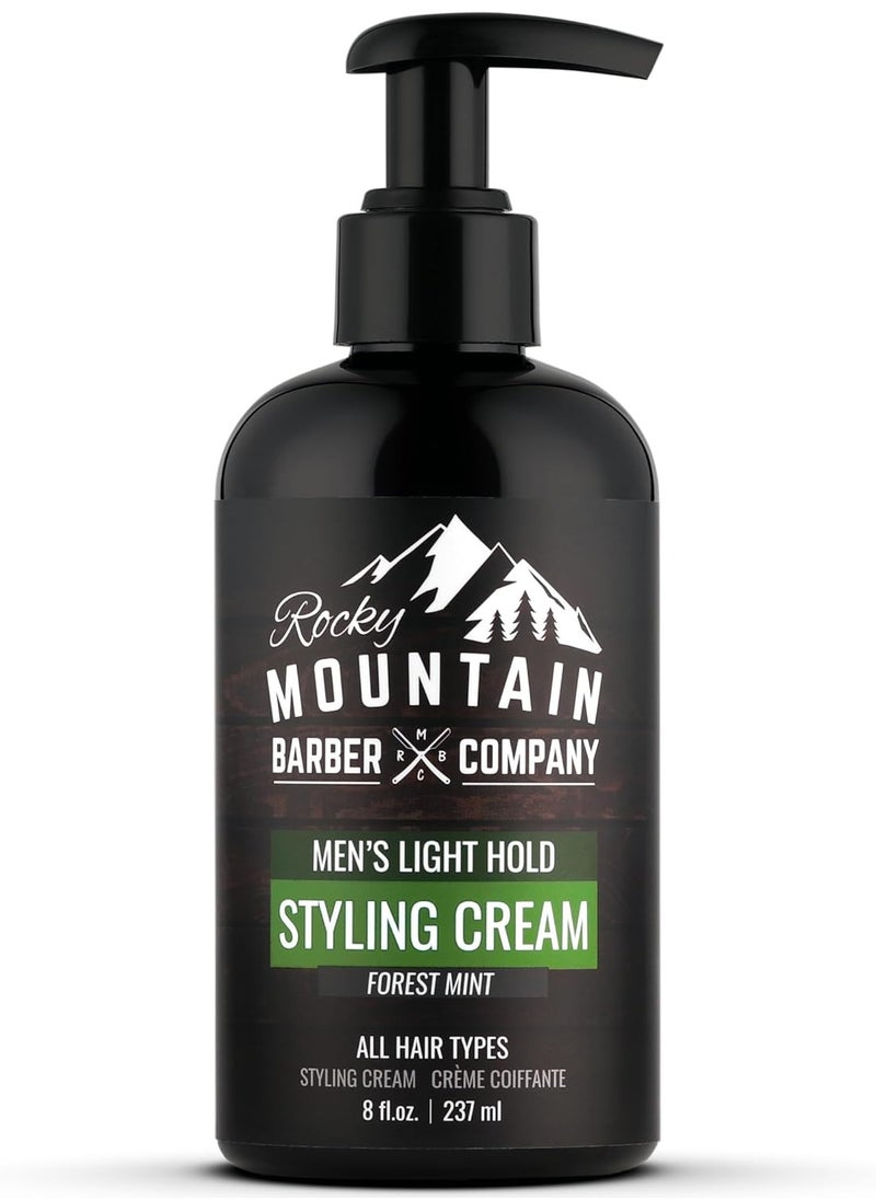 Men’s Hair Styling Cream – Style Your Hair in Seconds - Quick Styling Hair Product with Light Reworkable Hold & Low Shine for Modern Hairstyles - No Artificial Fragrance - For All Hair Types - 8 oz