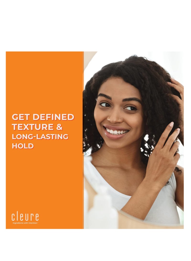 Cleure Lightweight Hair Styling Gel - Hypoallergenic, Fragrance Free for Edge Control to Tame Frizz with Medium Hold (8 fl oz, Pack of 1)