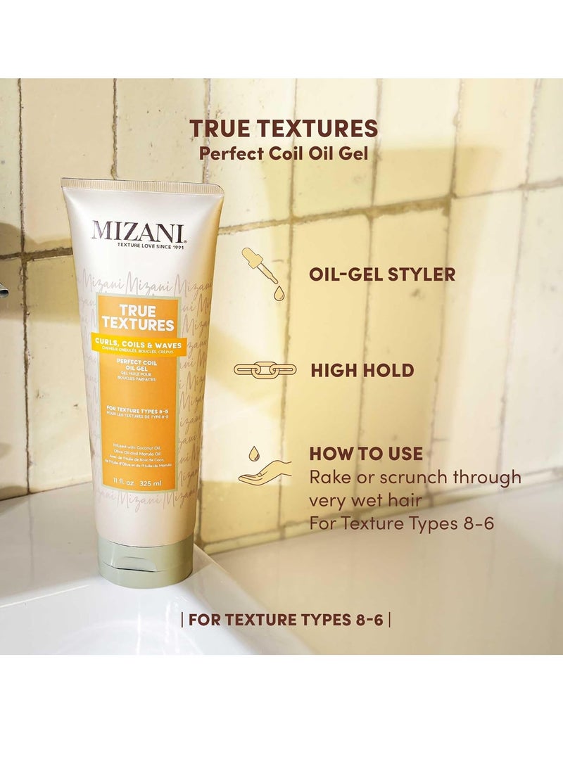 MIZANI True Textures Perfect Coil Paraben & Silicone-Free Oil Gel - Curly Hair Gel Styler, Moisturizes and Fights Frizz With Coconut Oil, For Curly & Dry Hair