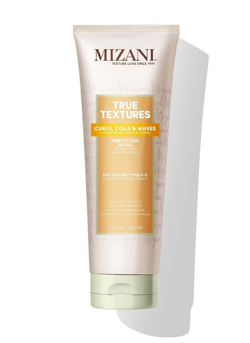 MIZANI True Textures Perfect Coil Paraben & Silicone-Free Oil Gel - Curly Hair Gel Styler, Moisturizes and Fights Frizz With Coconut Oil, For Curly & Dry Hair