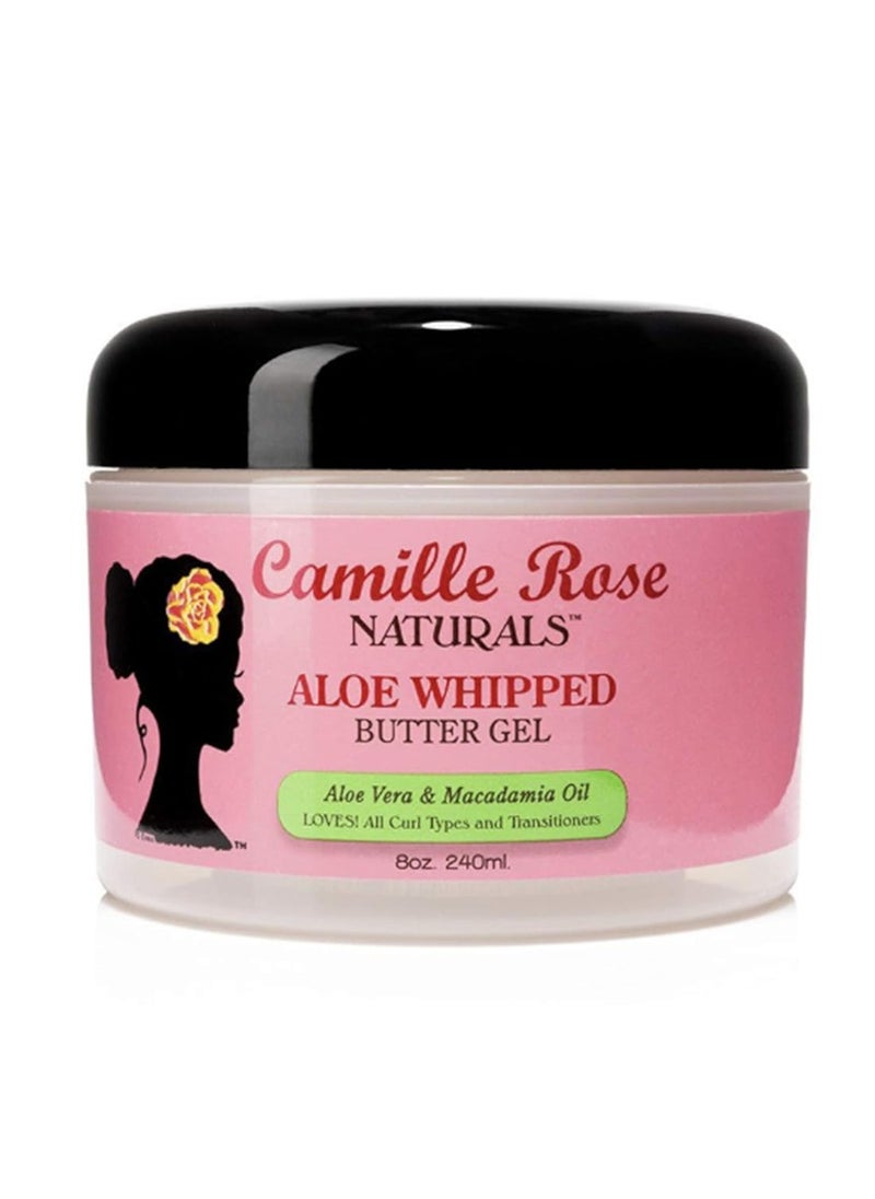 Camille Rose Aloe Whipped Butter Hair Styling Gel, with Aloe Vera and Macadamia Oil for Moisture and Light Hold, for All Hair Types 8 oz