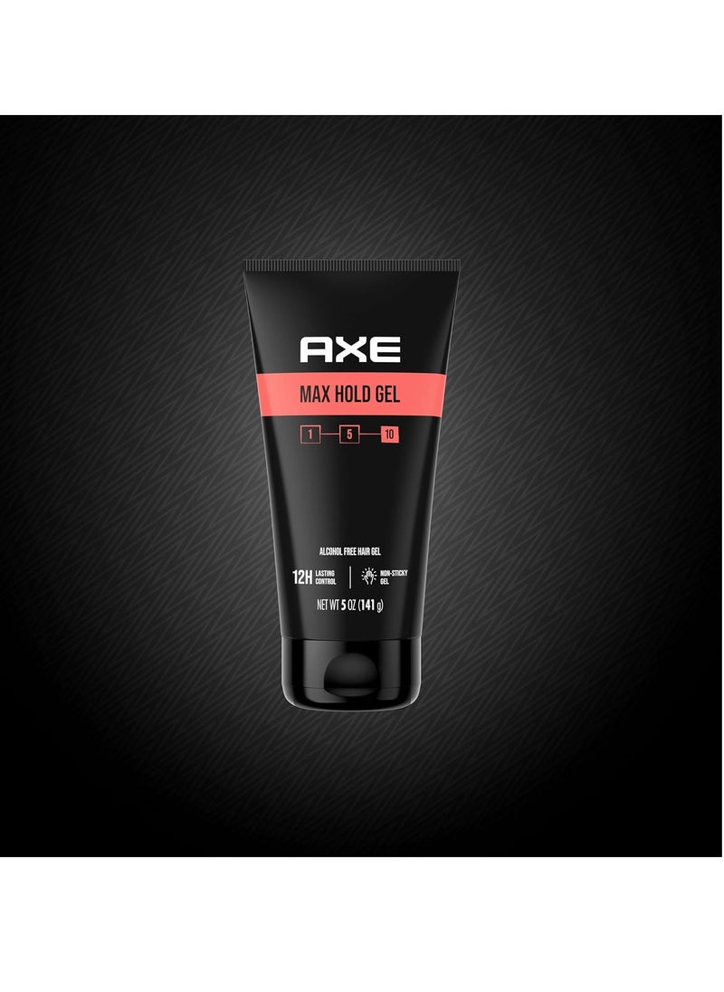 AXE Hair Styling Gel MAX Hold Gel 3 ct for 12H Lasting Control, Our Strongest Hold Gel, 5 oz