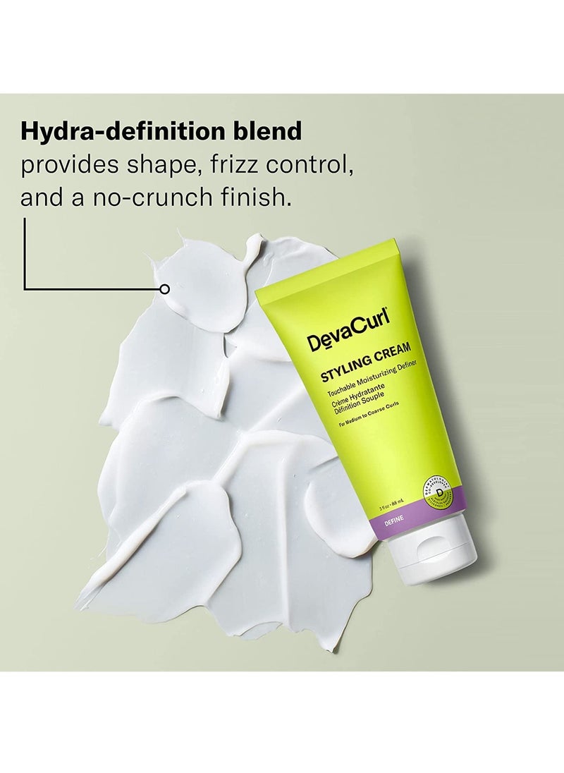 DevaCurl Styling Cream Touchable Moisturizing Definer | Enhances Curl Body and Shape | Non-Flaking | Non-Stiff | Non-Crunchy | All Curly Types