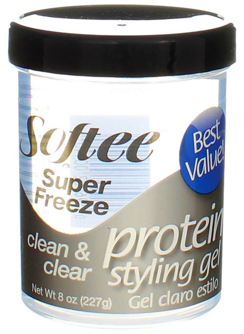 Softee Protein Super Freeze Hair Styling Gel, 8 Ounce