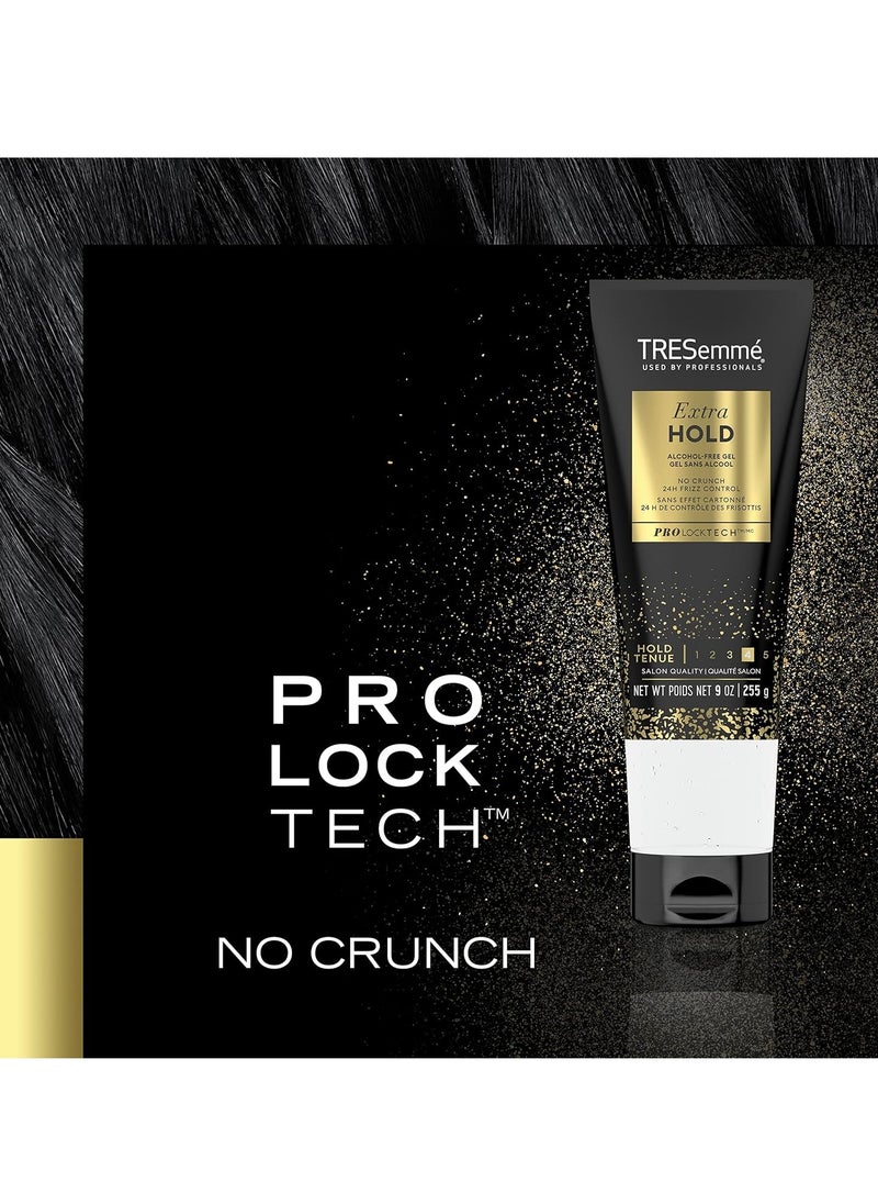 TRESemmé Hair Gel Extra Hold Alcohol-Free for 24-Hour Frizz Control and Humidity Protection 9 Fl Oz (Pack of 6)