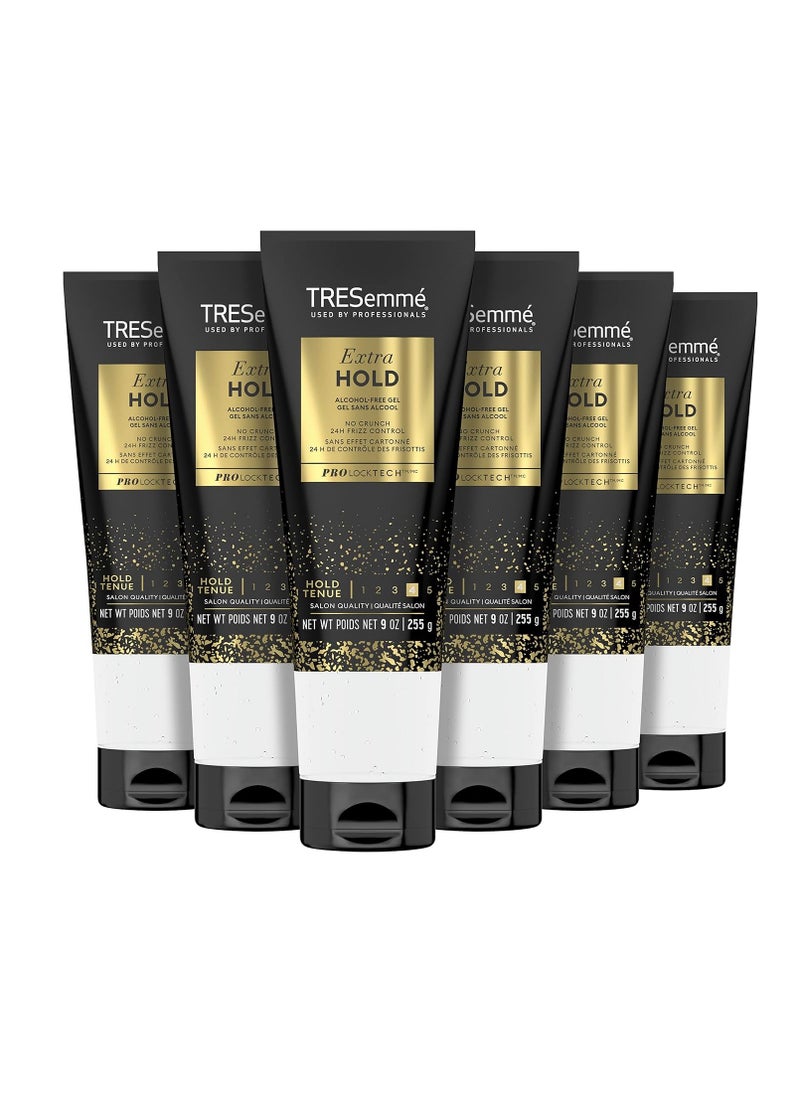 TRESemmé Hair Gel Extra Hold Alcohol-Free for 24-Hour Frizz Control and Humidity Protection 9 Fl Oz (Pack of 6)