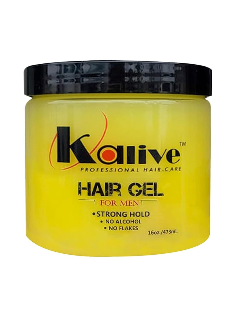 KALIVE Men's Hair Styling Gel 16 oz, Strong-Hold and Light Shine all day, Mens Hair Product fresh scent No Flaking or Alcohol.