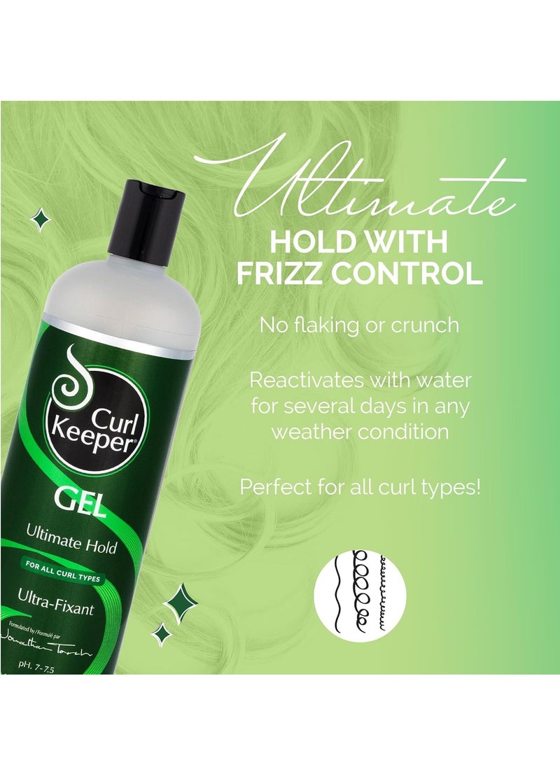 Curl Keeper Ultimate Hold Hair Gel, 1L - Frizz-Free Hair Styling Gel for Men & Women - Light-Weight Formula Holds Curls with No Product Build Up - Wavy & Curly Hair Products