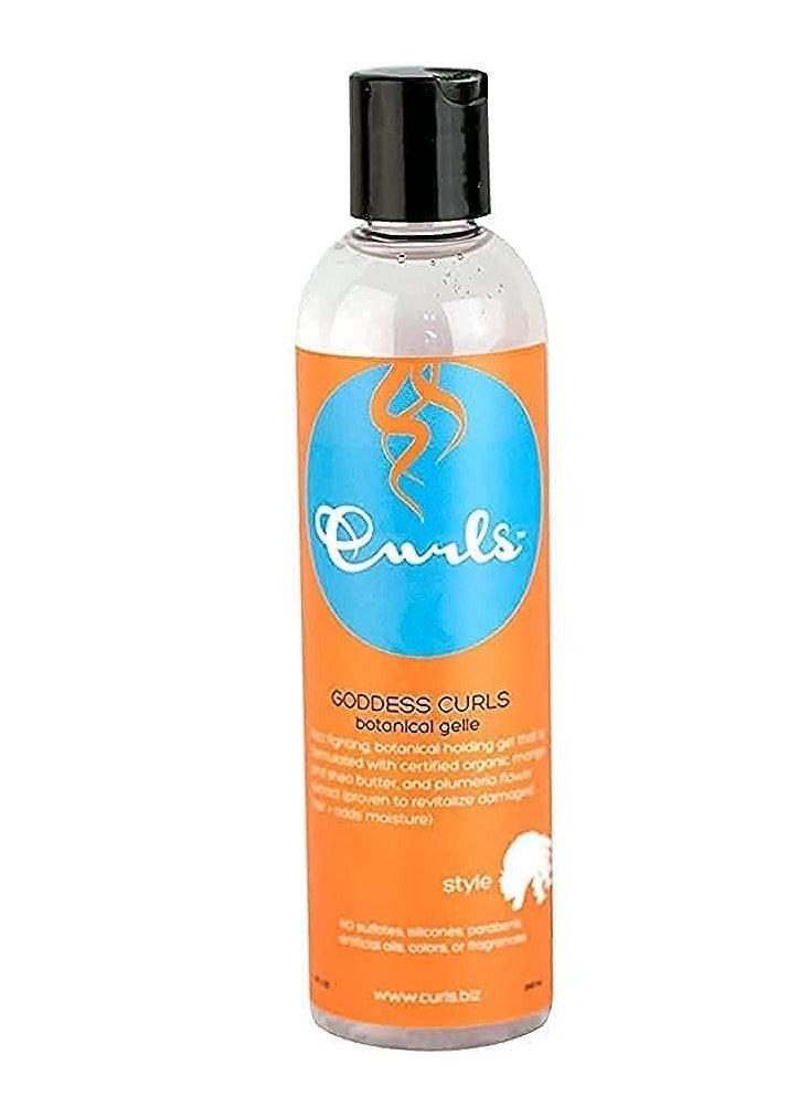 Curls Goddess Botanical Gel - Fights Frizz & Defines Great For Humid Climates - Set and Keep Hair In Place - No Sulfates or Parabens - For All Types, 8 Fl Oz