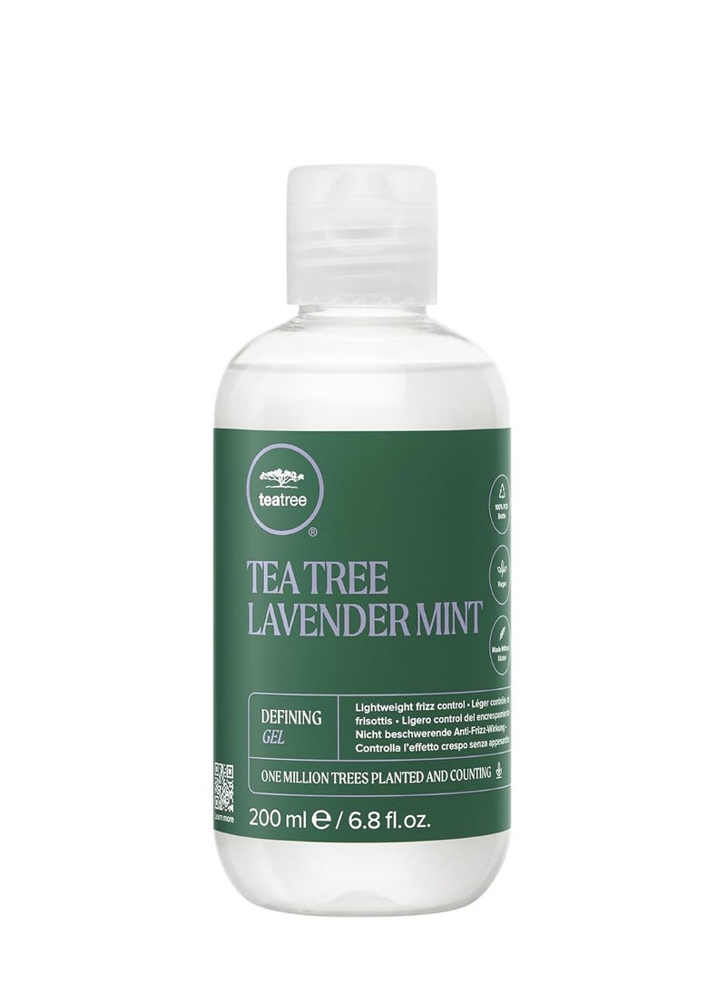 Tea Tree Lavender Mint Defining Gel, Lightweight Frizz Control, For Coarse, Curly + Dry Hair