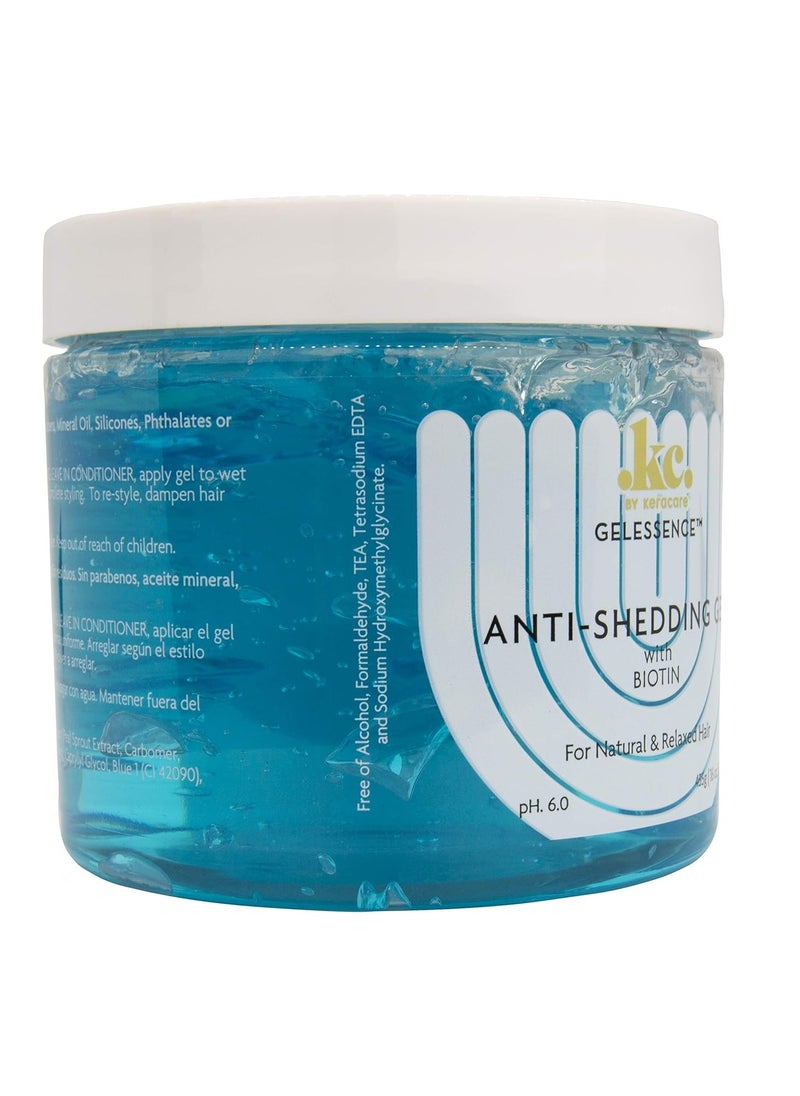 KeraCare GelEssence Anti-Shedding Gel - 16 ounce - with Biotin - Reduces Shedding and Breakage - Vegan - Flake Free - Adds Shine - Crunch Free - Nonstick Formula