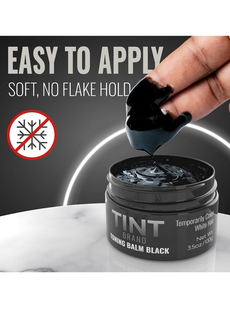 Tint Black Toning Balm Hair Gel for Men, Temporary Grey Hair Darkening, Natural Strong Hold, Styling Gel for Men & Women, Travel Size