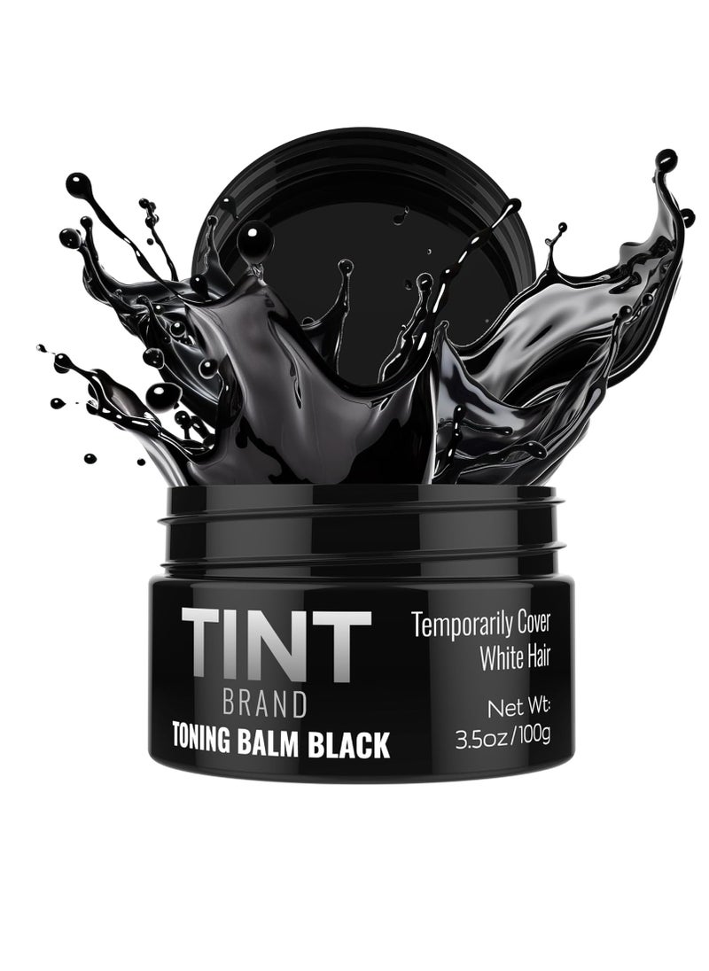 Tint Black Toning Balm Hair Gel for Men, Temporary Grey Hair Darkening, Natural Strong Hold, Styling Gel for Men & Women, Travel Size