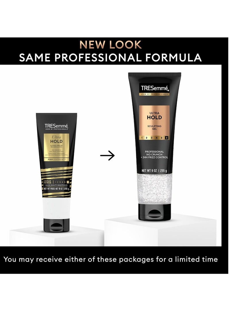 TRESemmé Alcohol-Free Gel Ultra Hold 6 Pack for 24H Frizz Control, with Pro Lock Technology, 9 Oz
