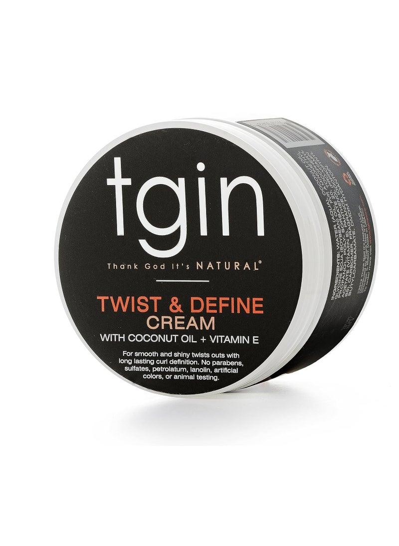 Thank God It's Natural tgin Twist and Define Cream, Hair Styling Cream - 12 Oz, Curly Hair - Paraben Free