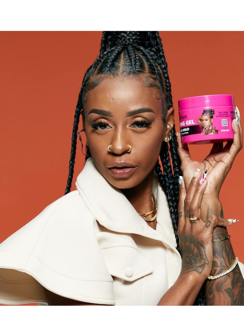 Red by Kiss Braiding Gel Extreme Hold Styler Fixer for Box Braids & Cornrows, Hydrating, Conditioning, Long-Lasting Frizz Control, 4C Moisturizing, Nourishing High Shine (6 fl. oz.)