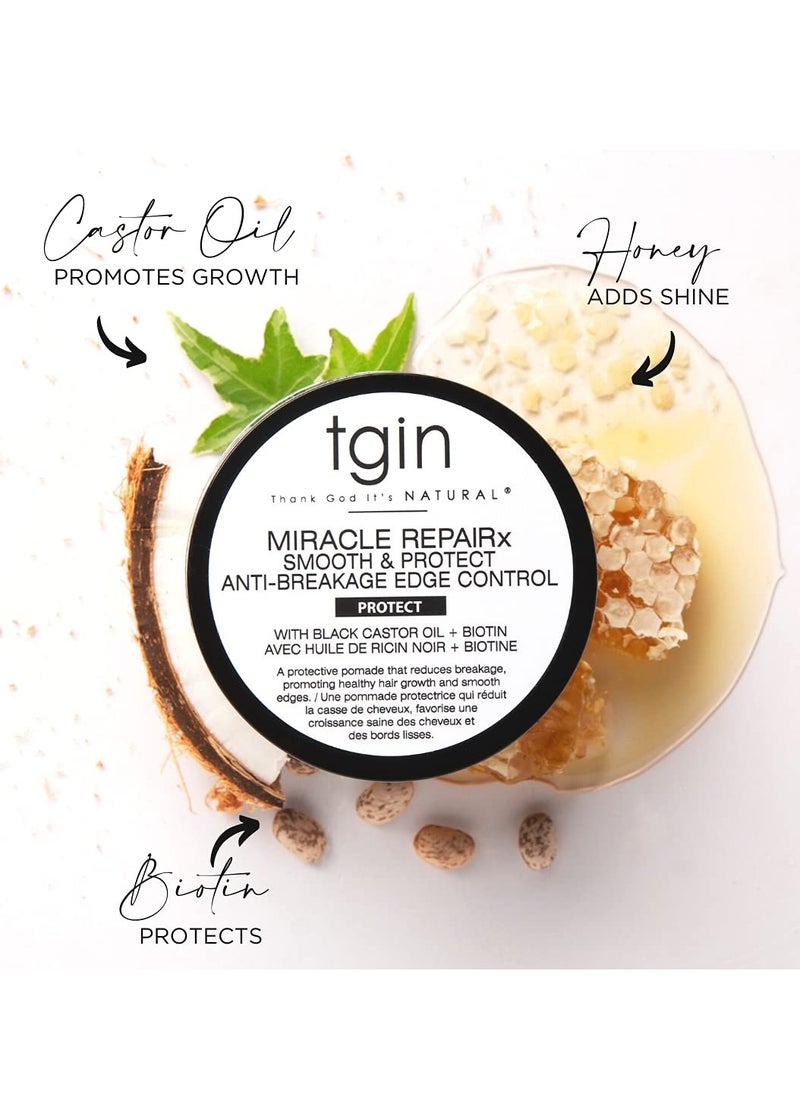 Thank God It's Natural tgin Miracle RepaiRx Smooth & Nourish Edge Control for For Damaged Hair - Repair - Protect - Restore - 4 ounces
