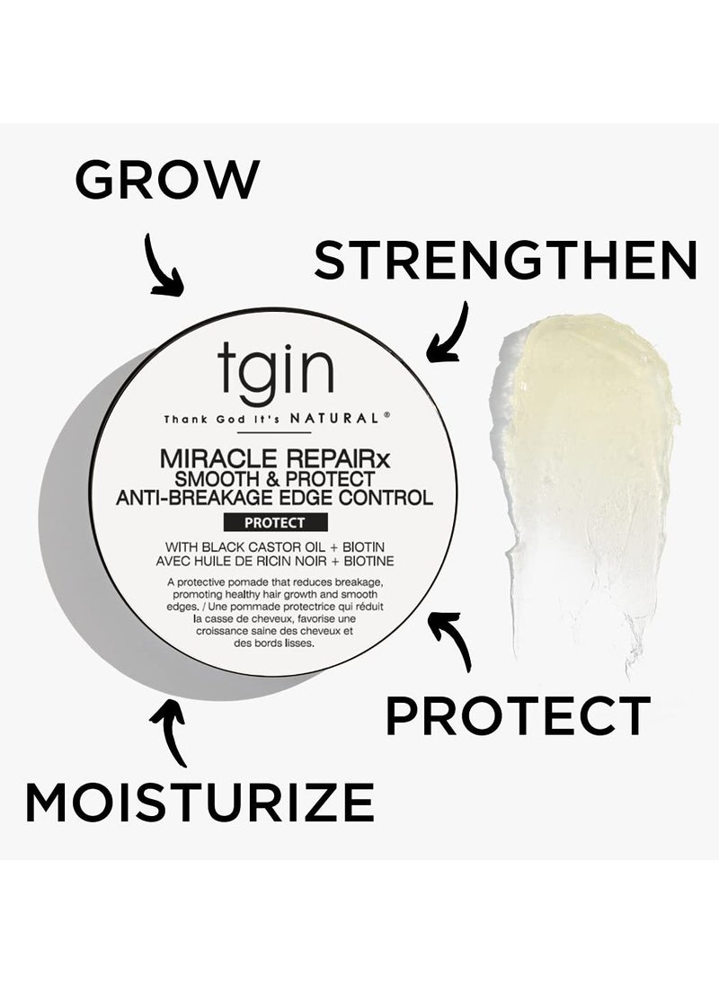 Thank God It's Natural tgin Miracle RepaiRx Smooth & Nourish Edge Control for For Damaged Hair - Repair - Protect - Restore - 4 ounces