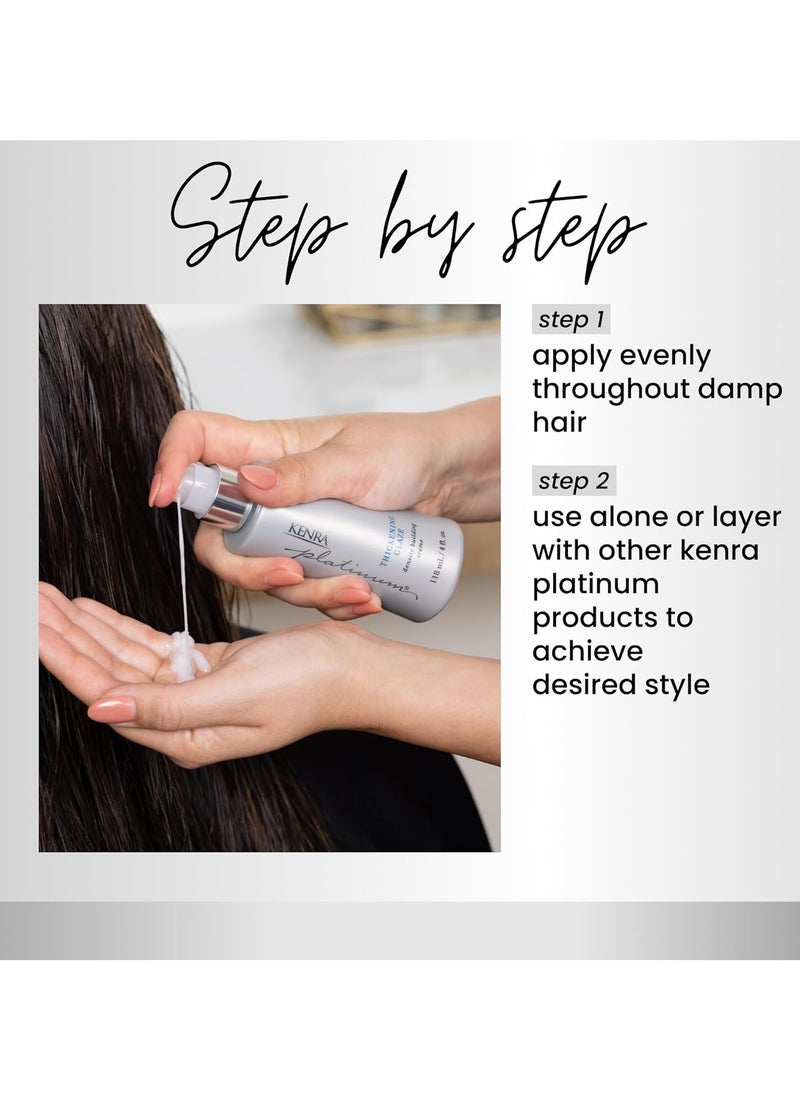 Kenra Platinum Thickening Glaze | Volumizing Styler | Adds Fullness & Body | Lightweight Conditioning | Density Building For Thick, Healthy-Looking Styles | All Hair Types