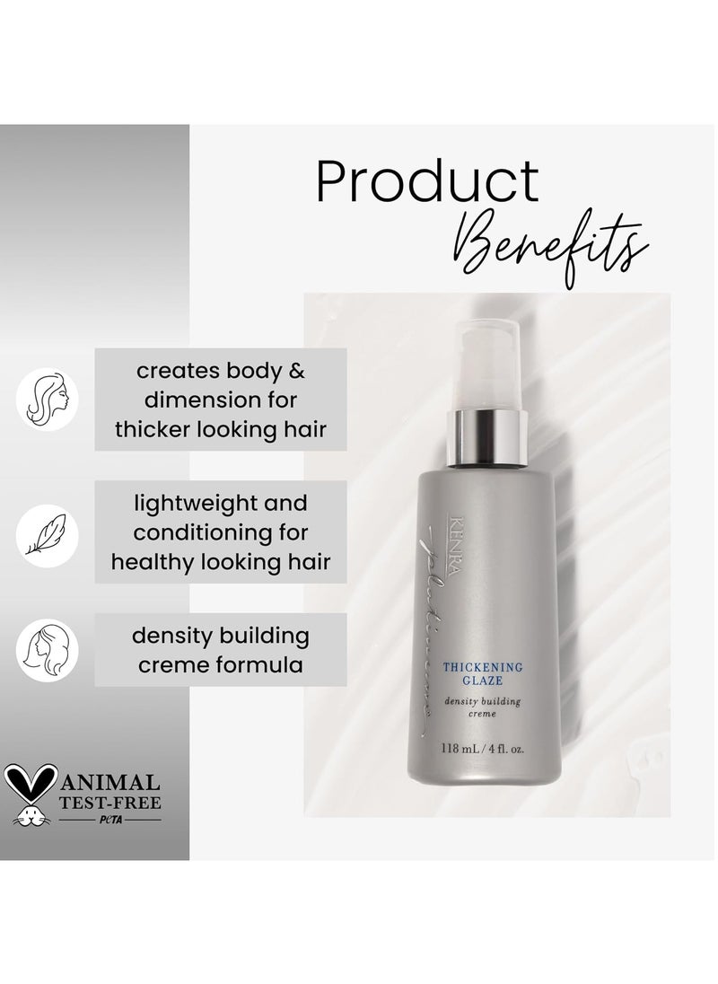 Kenra Platinum Thickening Glaze | Volumizing Styler | Adds Fullness & Body | Lightweight Conditioning | Density Building For Thick, Healthy-Looking Styles | All Hair Types