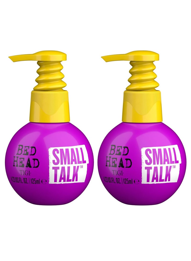 Bed Head Small Talk MINI 3-in-1 Hair Thickening Cream - Use for Voluminous Hair - For Fine, Thin & Flat Hair - Use on Damp Hair - Premium Hair Thickening Products - 4.2 oz (Pack of 2)