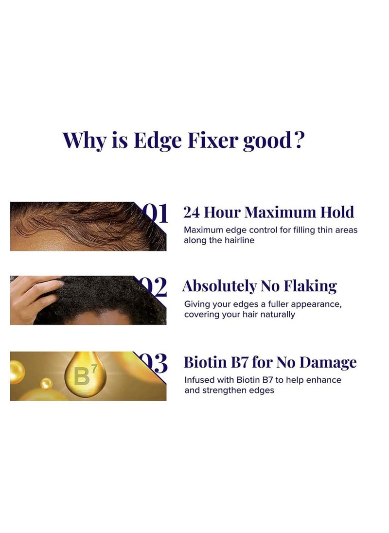 Red by Kiss Edge Fixer 24 Hour Maximum Hold Edge Wax No Flaking Biotin B7 Infused Hair Gel 1.01 fl.oz (Unscented)