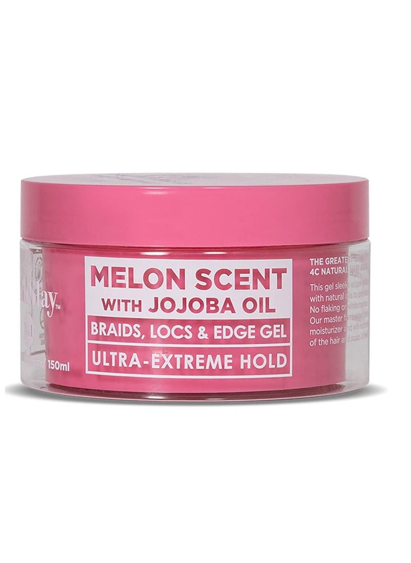 Esha Slick N Slay Braiding Gel: Ultra Hold & Hydrating Gel for Braids, Twists, Locs - Melon Infused, Fast Dry Formula - 5oz