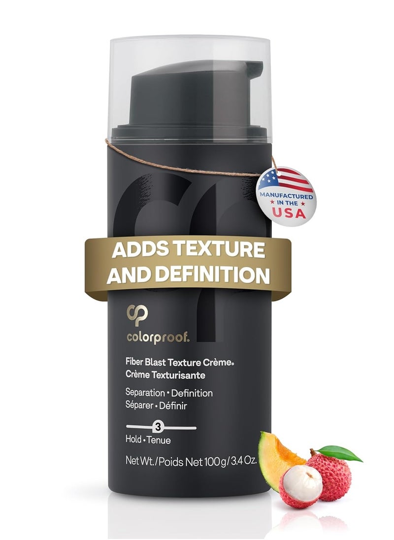 Colorproof Fiber Blast Texture Crème 3.4 Fl. Oz. Hydrating, Non-Greasy Hair Texture Cream with Lychee & Melon Scent, Travel Size Styling Cream