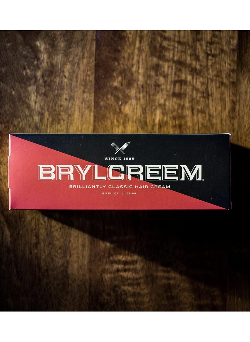 Brylcreem 3-in-1 Original High Shine Men's Hair Cream for Styling, Strengthening, and Conditioning, Alcohol-Free, 5.5 Ounce (Pack of 2)