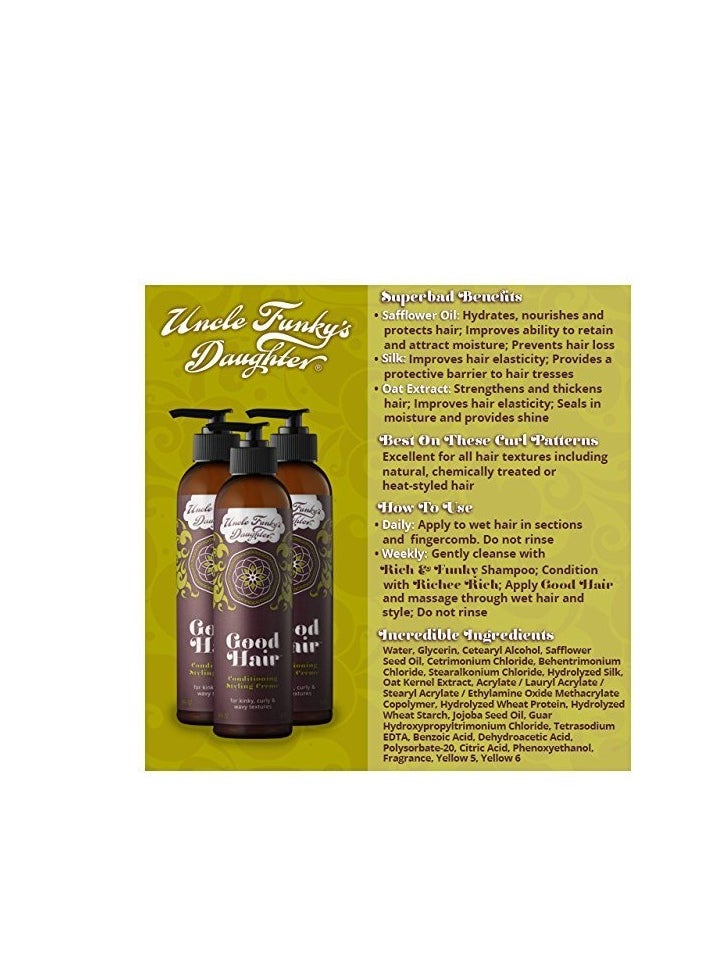 Uncle Funky's Daughter Good Hair Conditioning Styling Creme, 6 oz