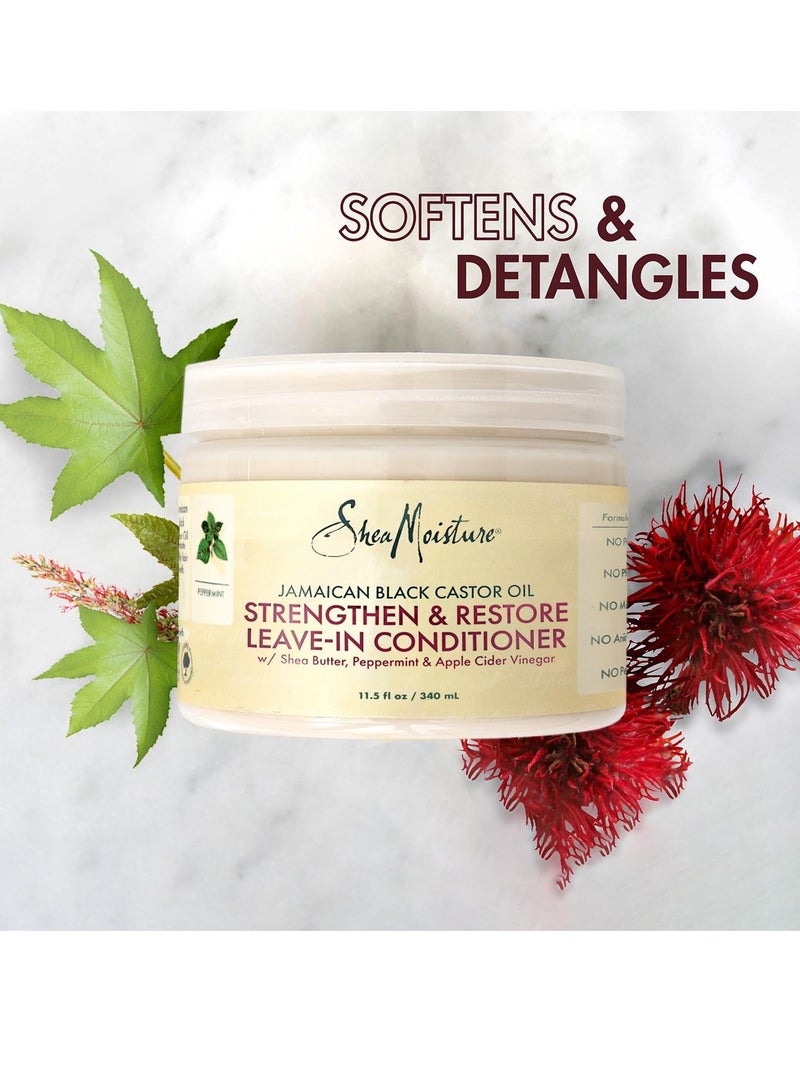 SheaMoisture Curly Hair Care Bundle – Coconut & Hibiscus Curl Enhancing Smoothie & Jamaican Black Castor Oil Strengthen & Restore Leave-In Conditioner, Curl Cream, Frizz Control 2 Piece Set