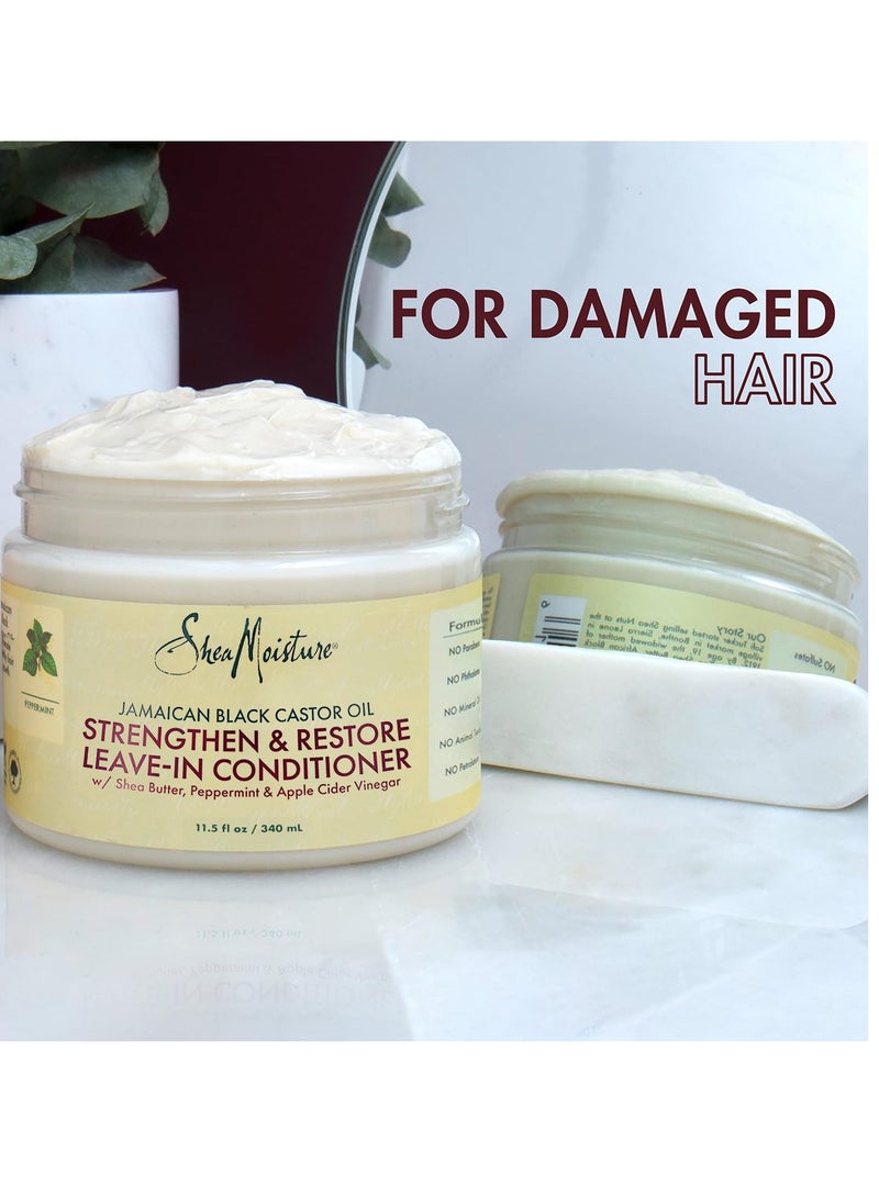SheaMoisture Curly Hair Care Bundle – Coconut & Hibiscus Curl Enhancing Smoothie & Jamaican Black Castor Oil Strengthen & Restore Leave-In Conditioner, Curl Cream, Frizz Control 2 Piece Set