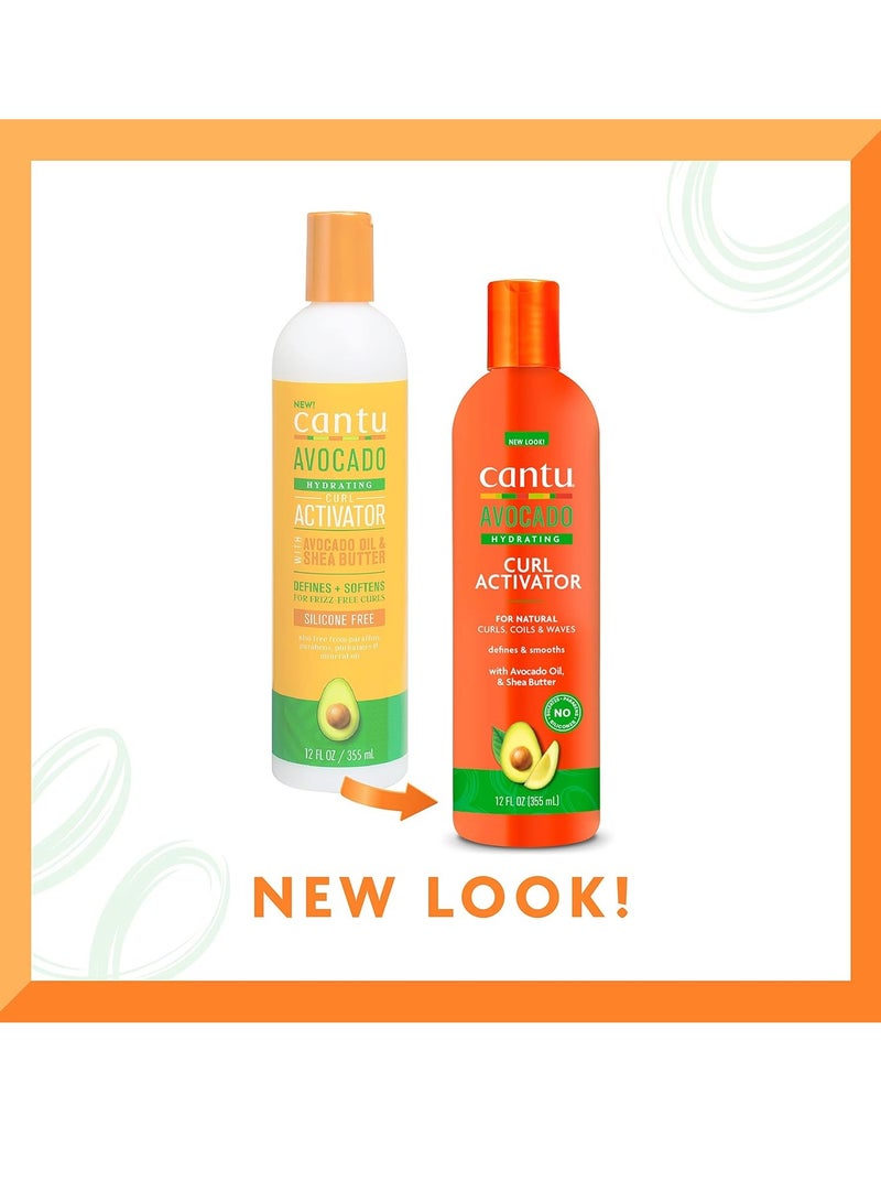 Cantu Avocado Hydrating Curl Activator Cream with Pure Shea Butter, (Packaging May Vary) 12 oz (Pack of 2)